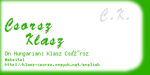 csorsz klasz business card